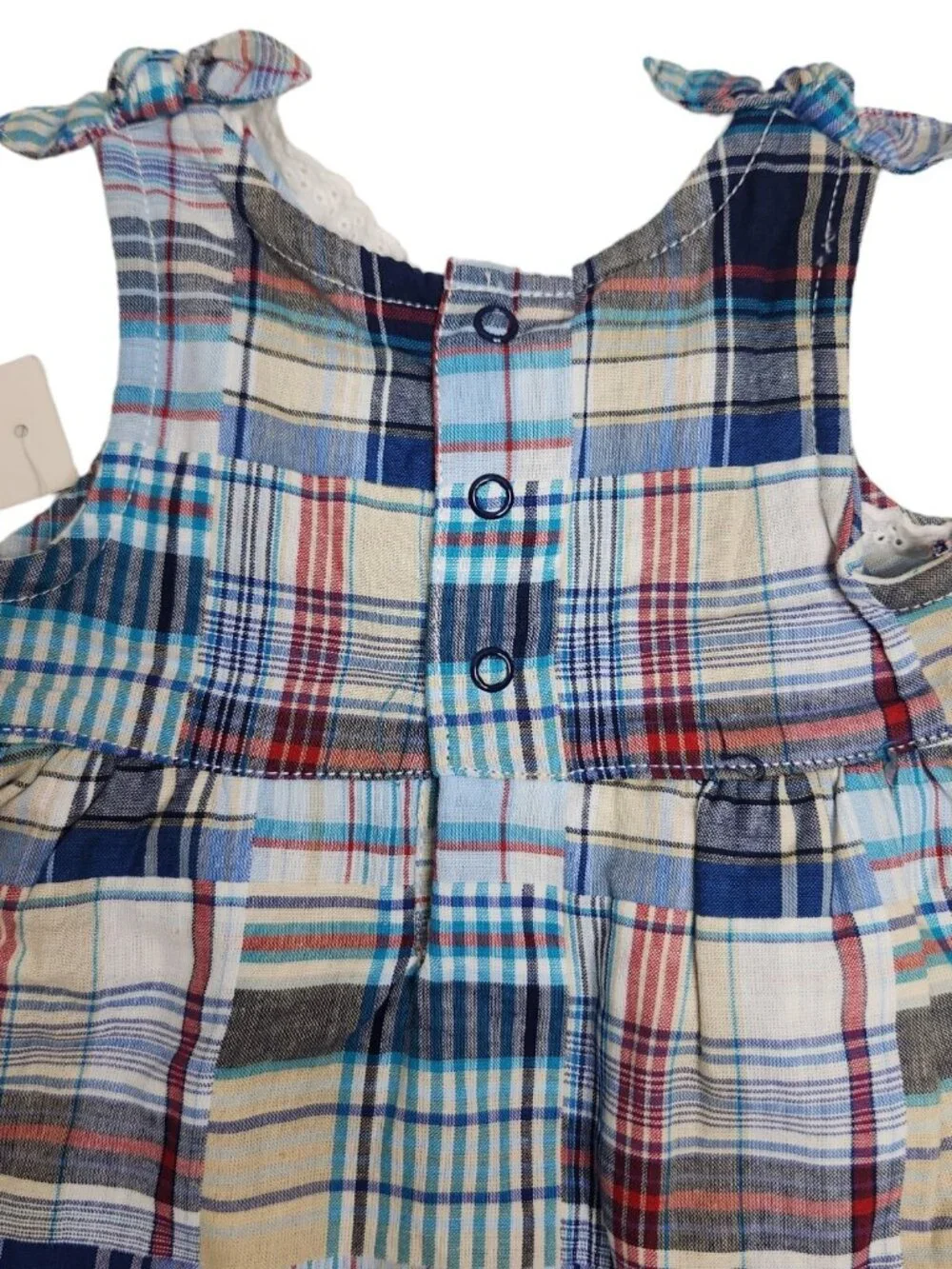 Infant Girls Sz 0-3 Months Faded Glory Blue Patchwork Bubble Shirt & Bloomer